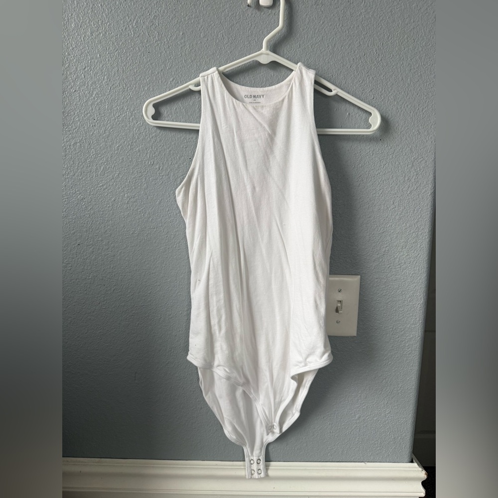 Women's White Sleeveless bodysuit